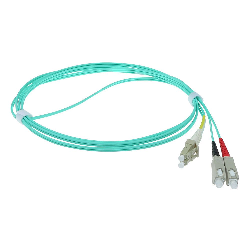 ACT LSZH Multimode 50/125 OM3 fiber cable duplex with LC and SC connectors 3m Blue