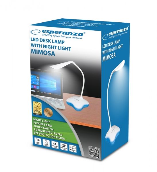 Esperanza ELD105W Mimosa LED Asztali Lámpa Fehér