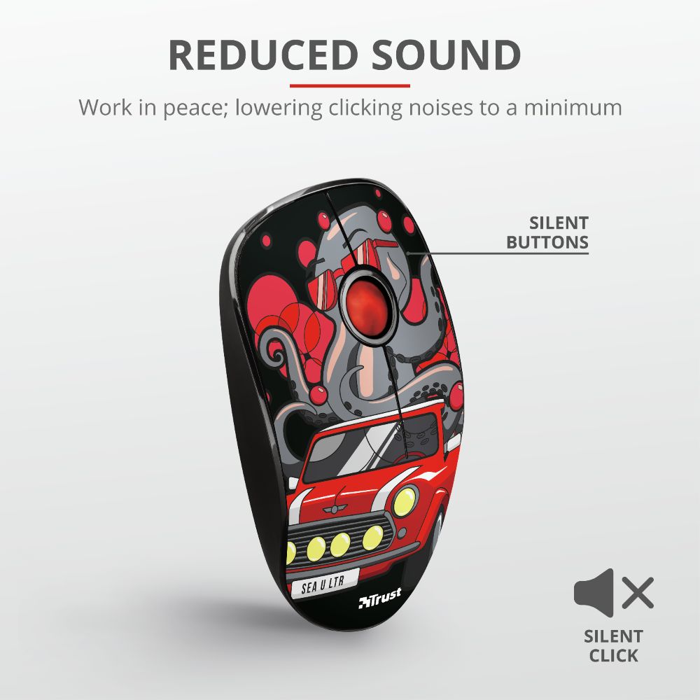 Trust Sketch Silent Click Wireless Mouse Red