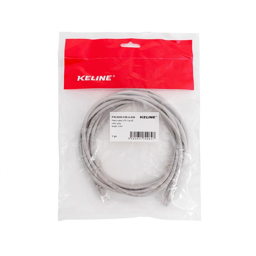 Keline CAT5e U-UTP Patch Cable 15m Grey