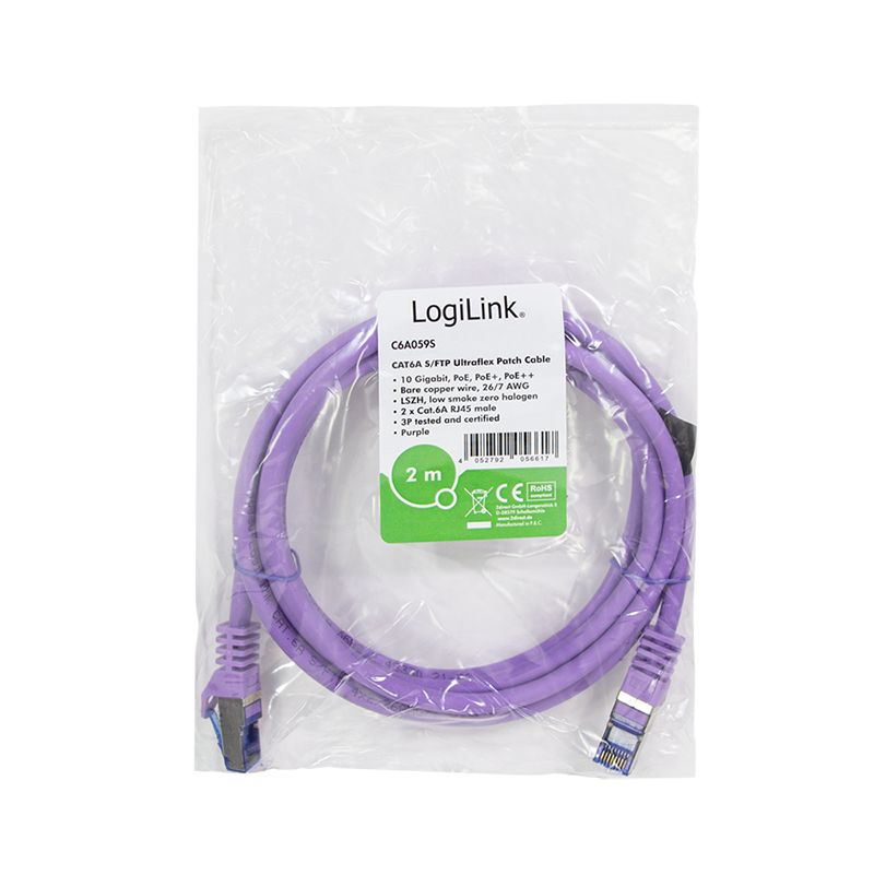 Logilink CAT6A S-FTP Patch Cable 2m Purple