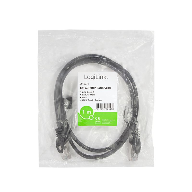 Logilink CAT5e F-UTP Patch Cable 1m Black
