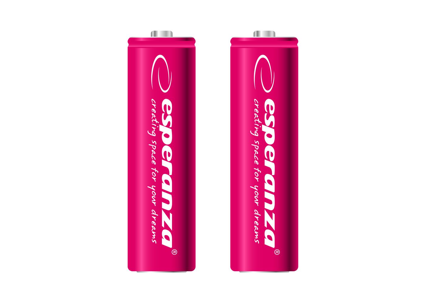 Esperanza 2000mAh AA Ni-MH akkumulátor 2db/csomag Red