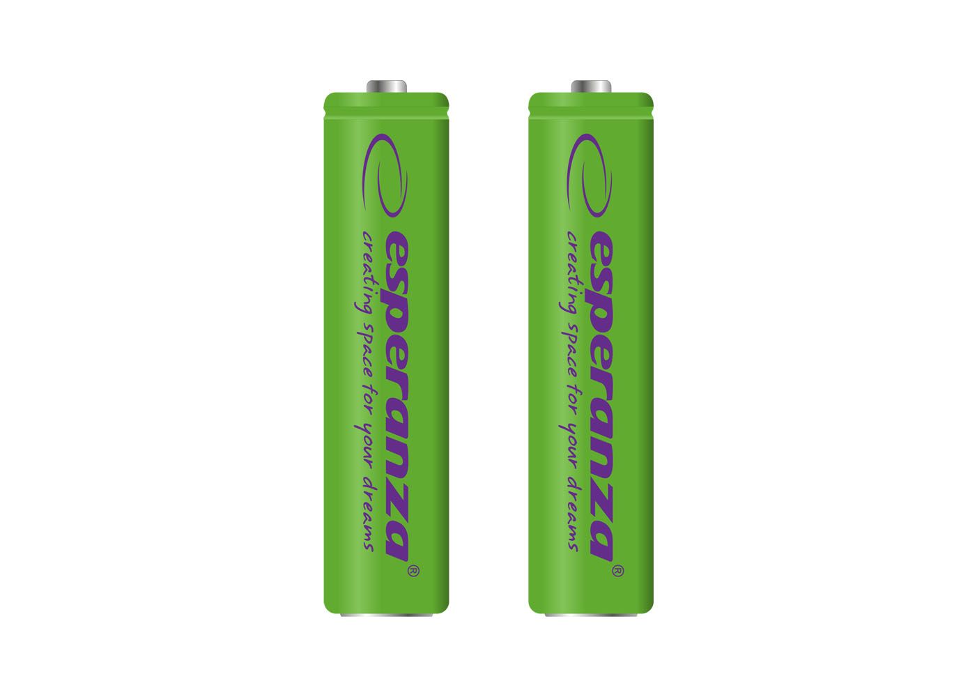 Esperanza 1000mAh AAA Ni-MH akkumulátor 2db/csomag Green