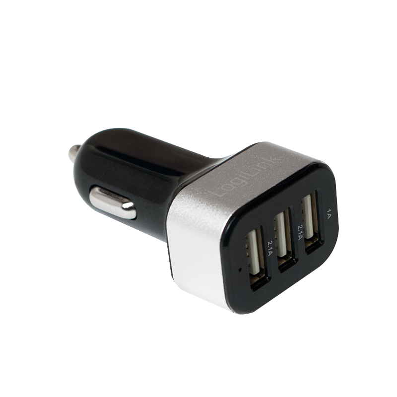 Logilink PA0082 3-port USB Car Charger 25,5W Black