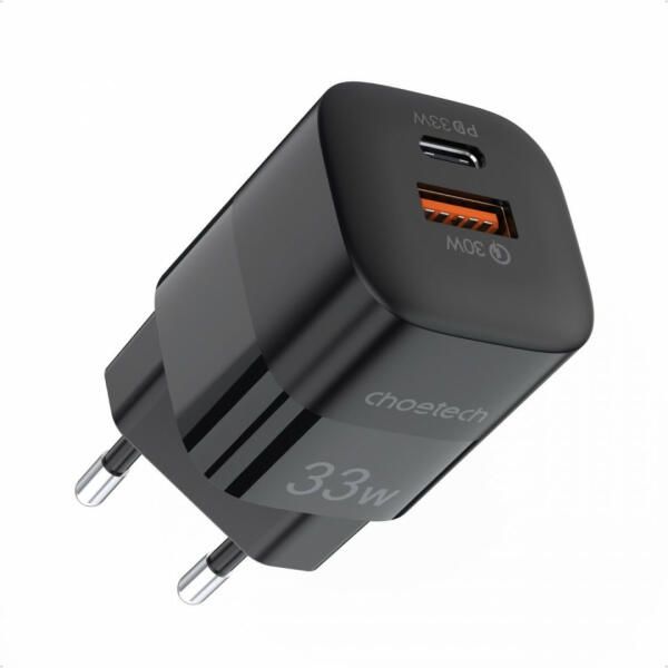Choetech  PD5006B PD33W Type-C + USB EU Wall Charger Black