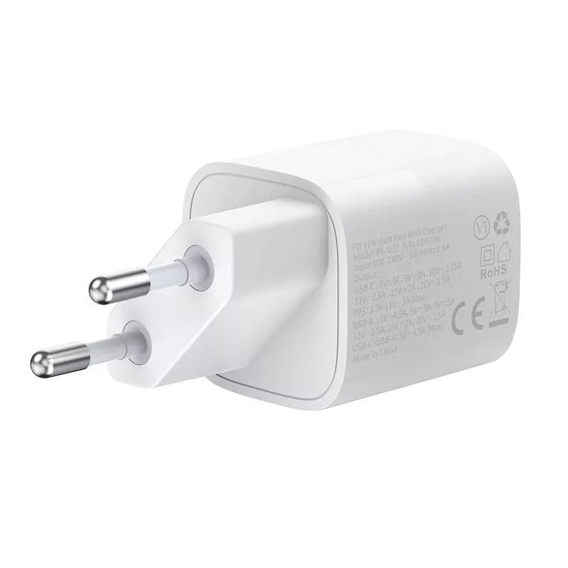 Choetech  PD5006W PD33W Type-C + USB EU Wall Charger White