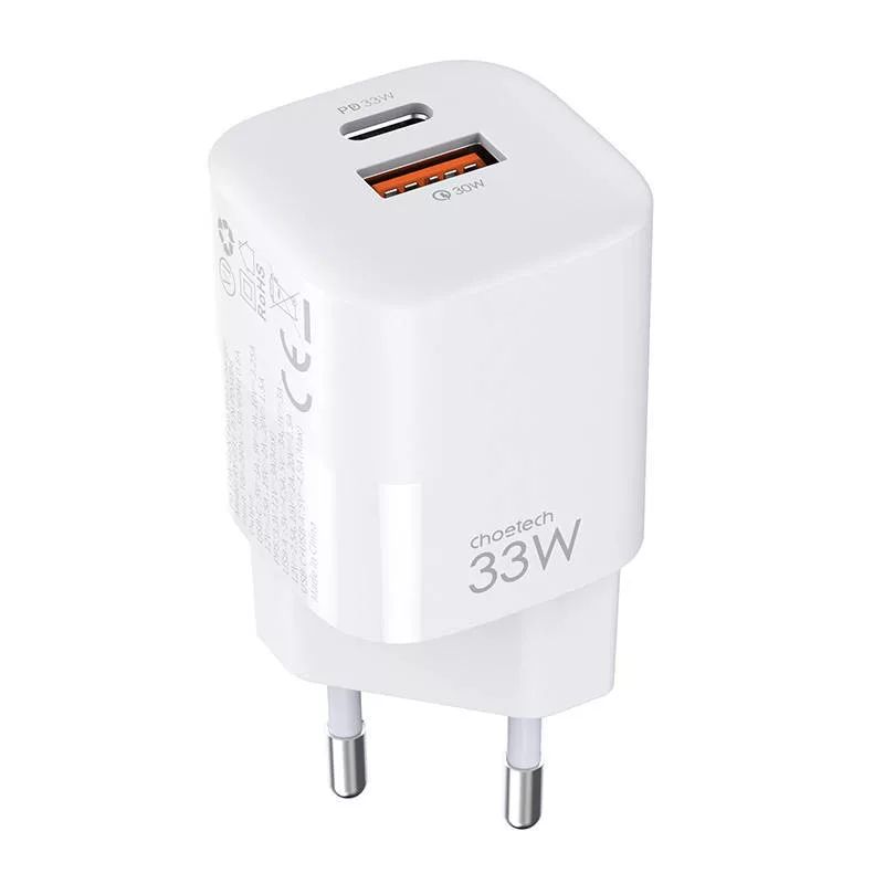 Choetech  PD5006W PD33W Type-C + USB EU Wall Charger White