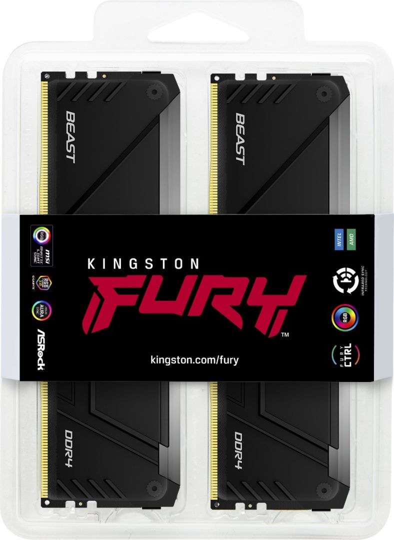 Kingston 16GB DDR4 3600MHz Fury Beast RGB Black