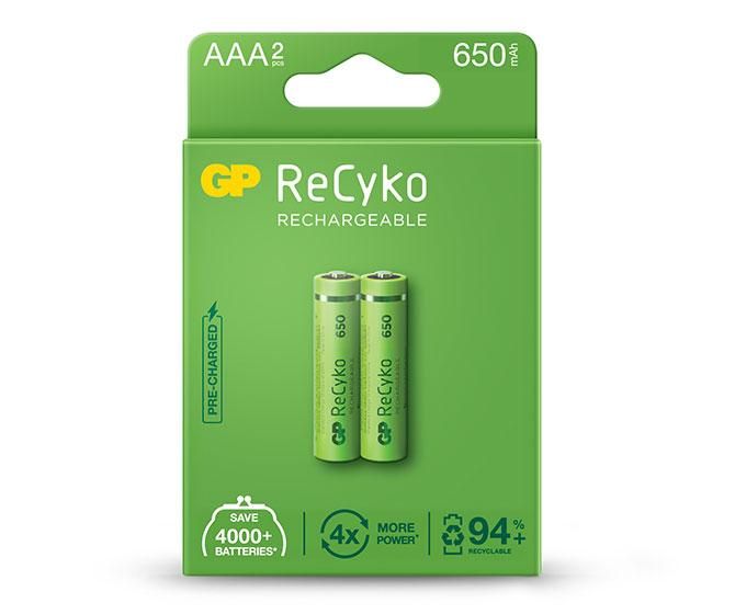GP ReCyko 650mAh AAA Ni-MH akkumulátor 2db/csomag