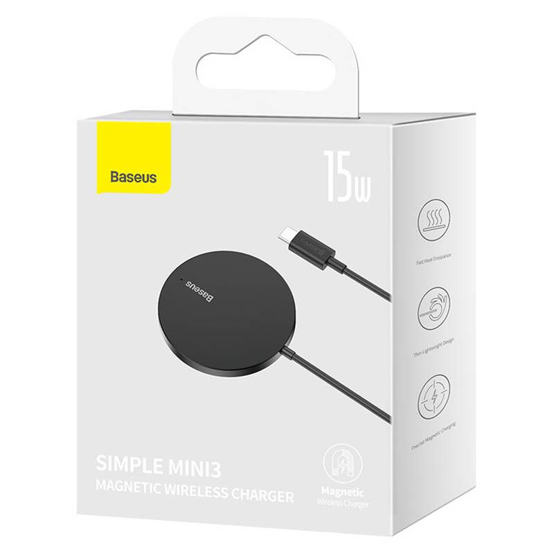 Baseus Simple Mini3 Magnetic Wireless Charger Black