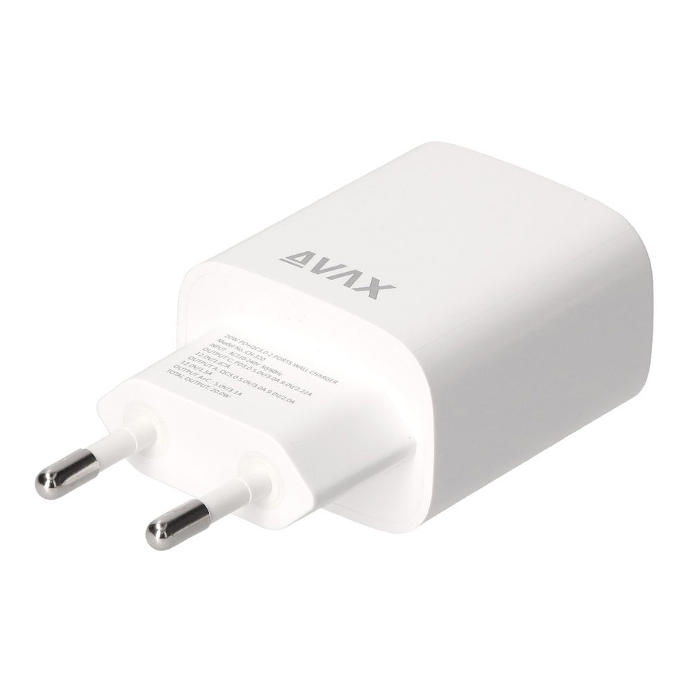 Avax CH320 SPEEDY Hálózati fali töltő USB + Type C 20W White