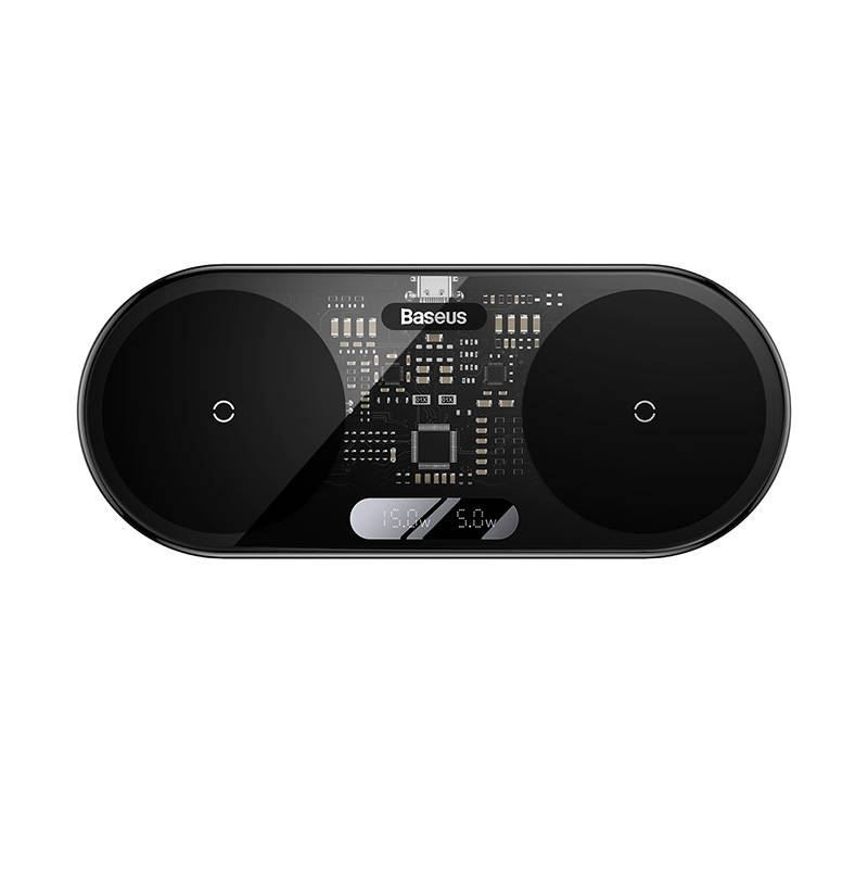 Baseus Digital LED Display Wireless Charger Black
