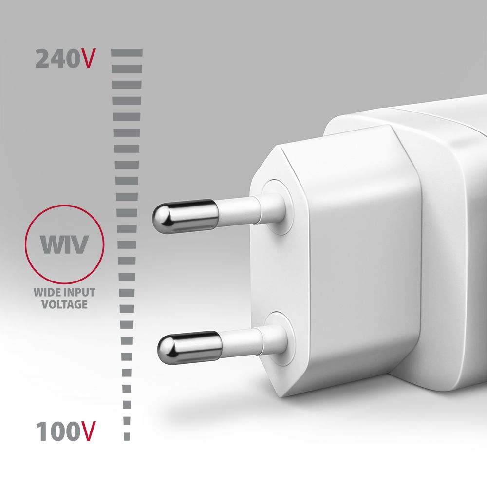 AXAGON ACU-DPQ65W QC4 + USB-C PD Wall Charger White
