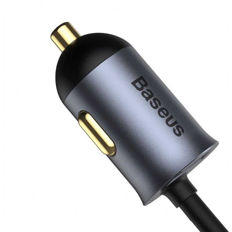 Baseus Share Together autós töltő hosszabbítóval 3x USB USB-C 120W Grey