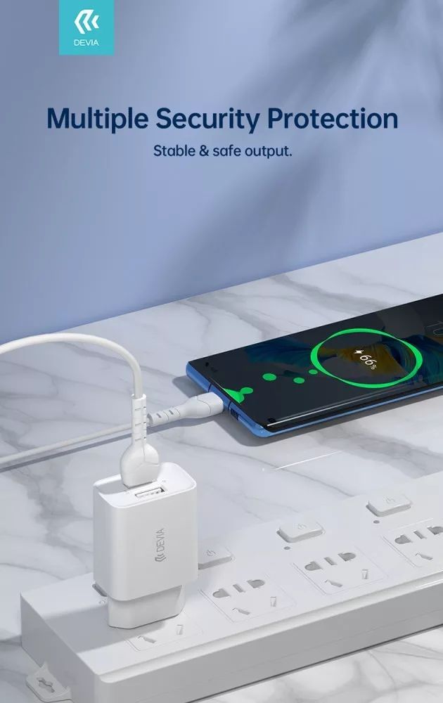 Devia Smart Series Charger Suit 2,4A with Type-C Cable 1m White