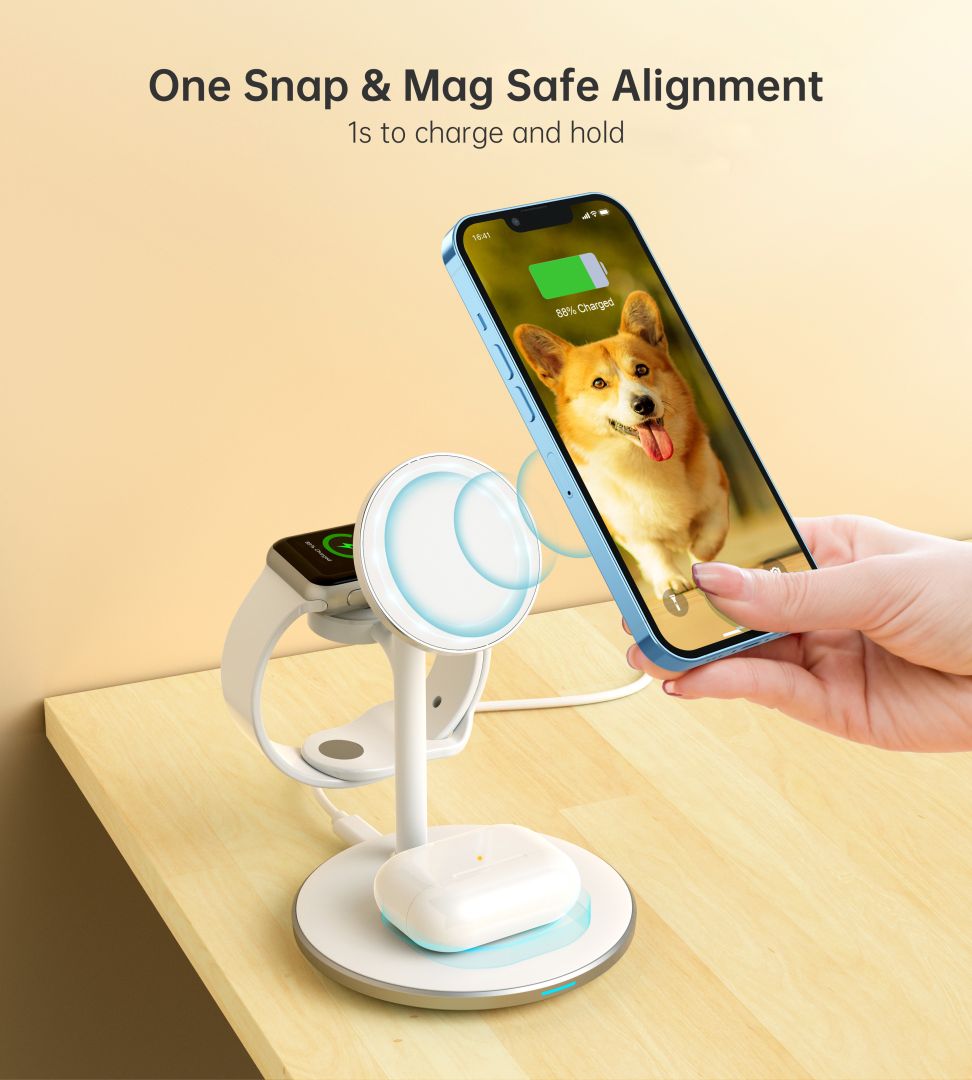 Choetech  T585-F 3in1 Wireless Charger White