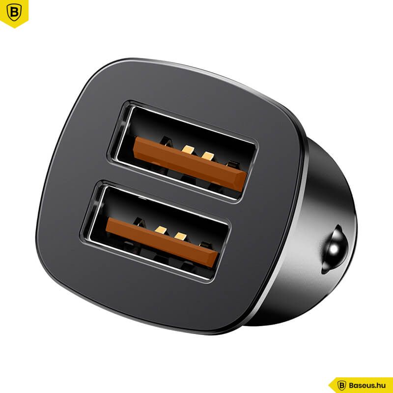 Baseus Square 2xUSB Car Charger Black