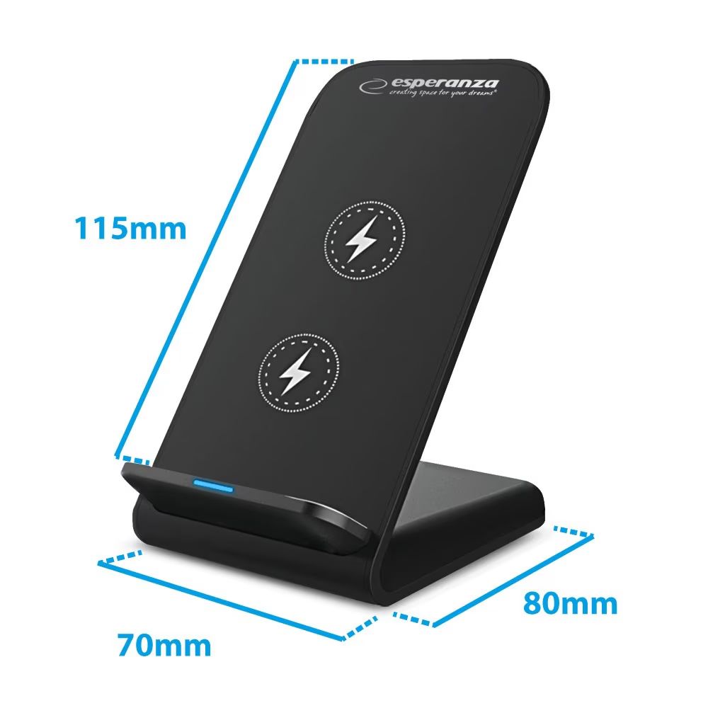 Esperanza Photon Wireless Charger Desk Stand for Phone Black