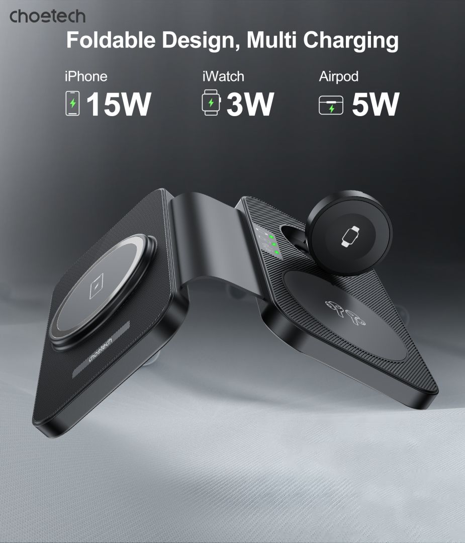 Choetech  T616-F 3in1 Wireless Charger Black