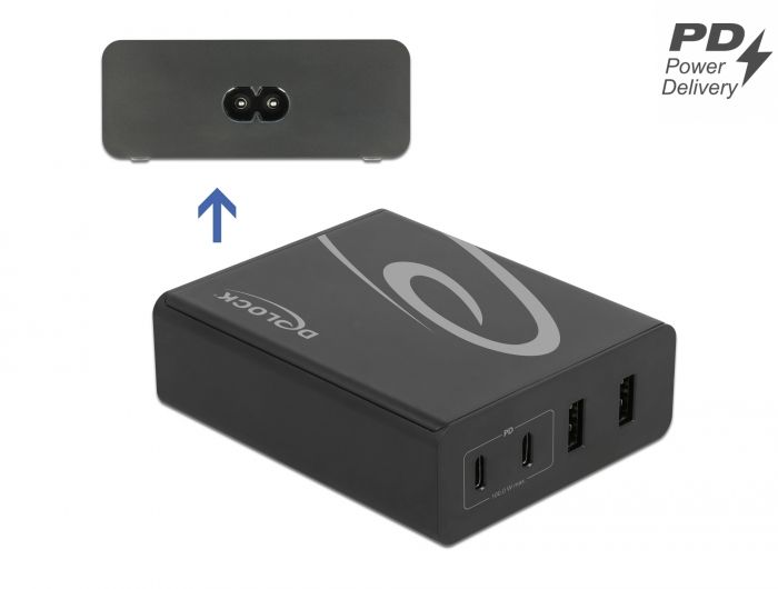 DeLock USB Charger 2x USB Type-C PD + 2x USB Type-A with 112W