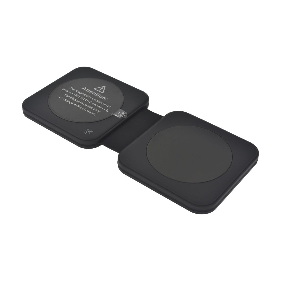 Dviced 2-in-1 Foldable Magnetic Wireless charger Black