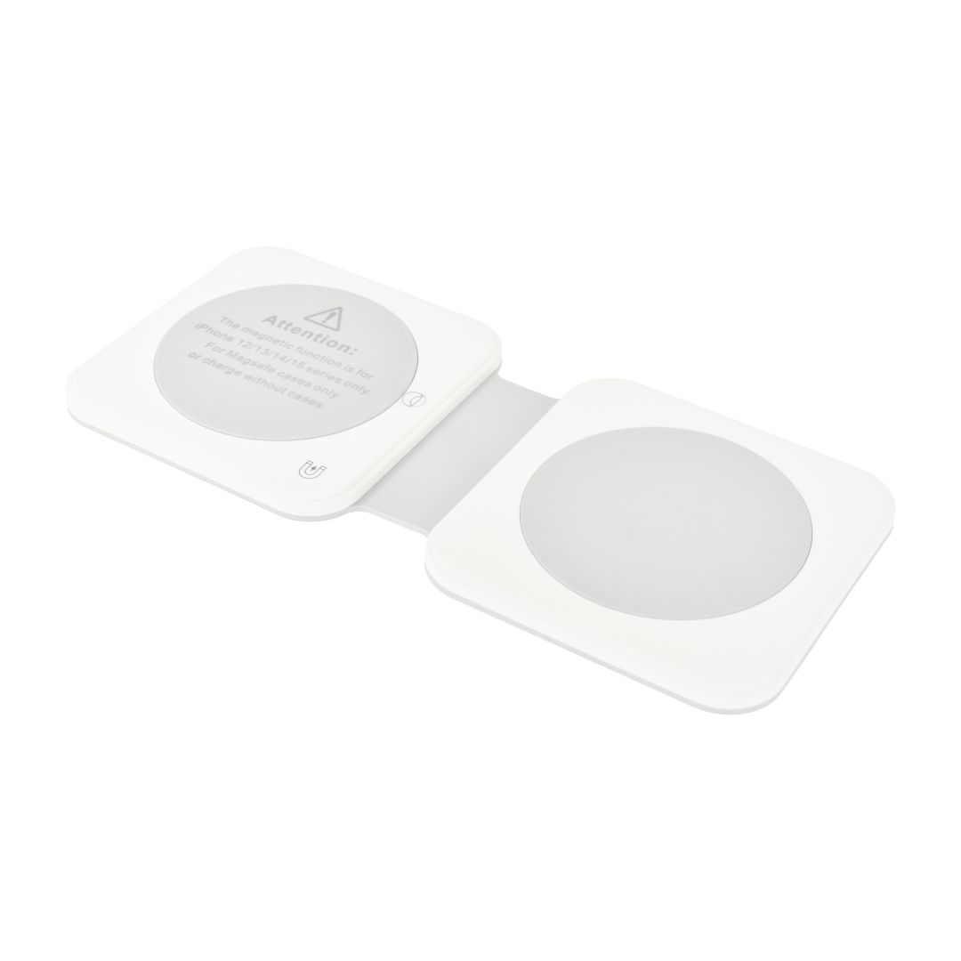 Dviced 2-in-1 Foldable Magnetic Wireless charger White