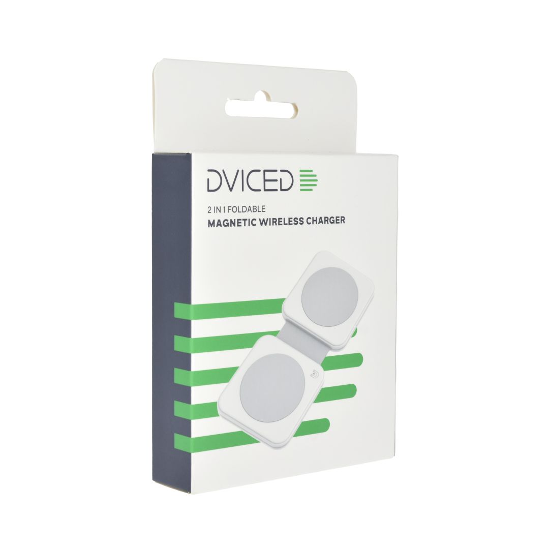 Dviced 2-in-1 Foldable Magnetic Wireless charger White