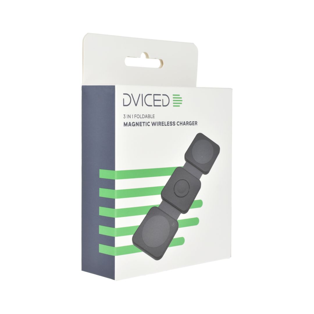 Dviced 3-in-1 Foldable Magnetic Wireless charger Black