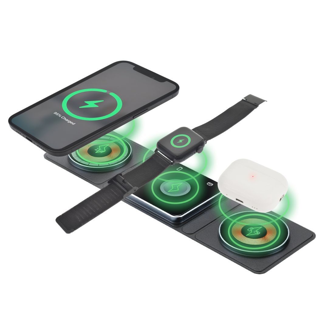 Dviced 3-in-1 Foldable Magnetic Wireless charger Black/Copper