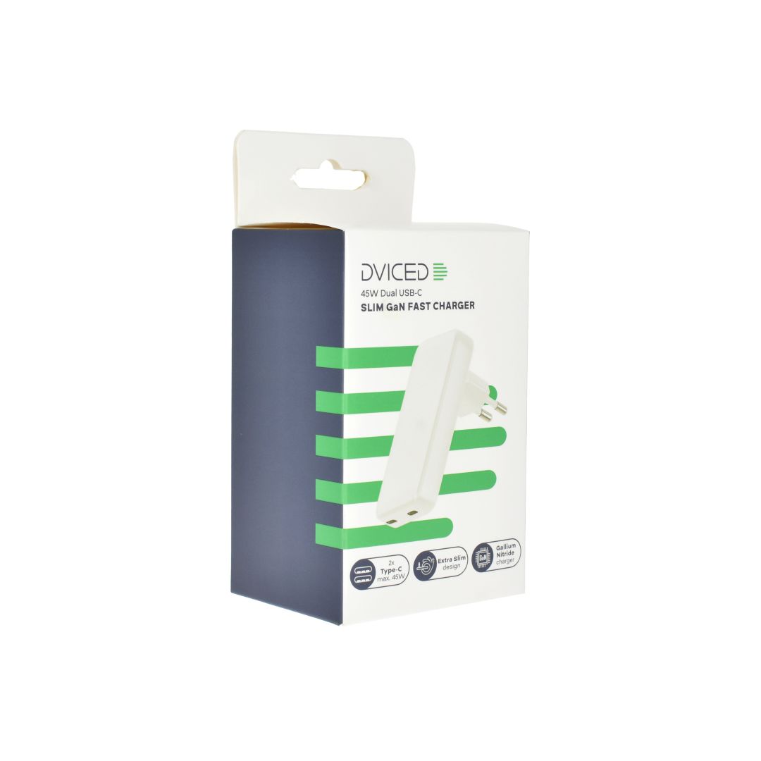 Dviced Slim Wall charger 45W GaN EU White