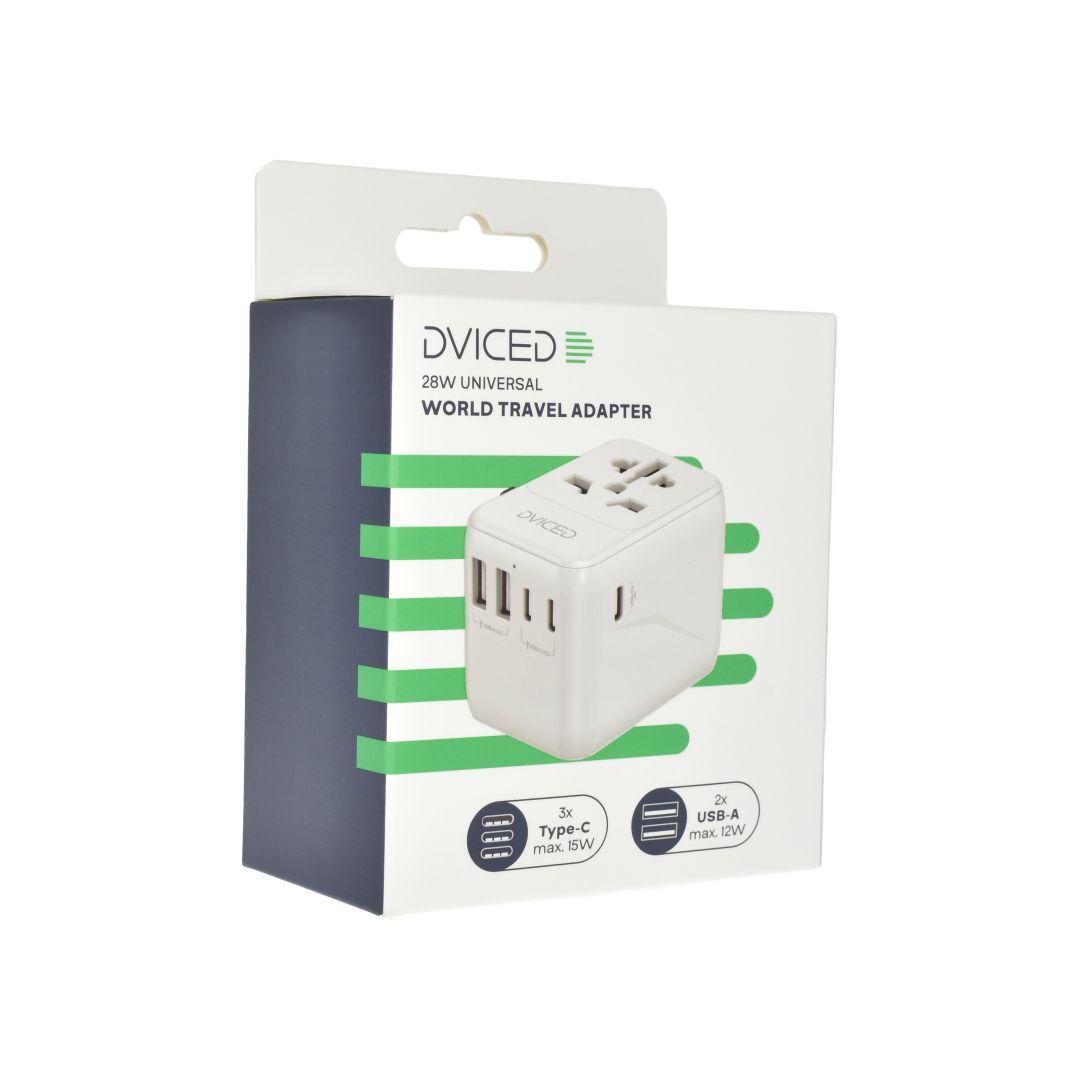 Dviced Universal Travel Adapter 28W White