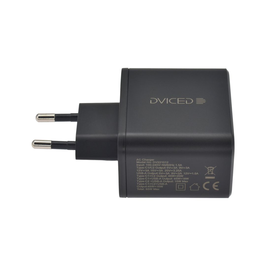 Dviced Wall charger 65W GaN EU Black