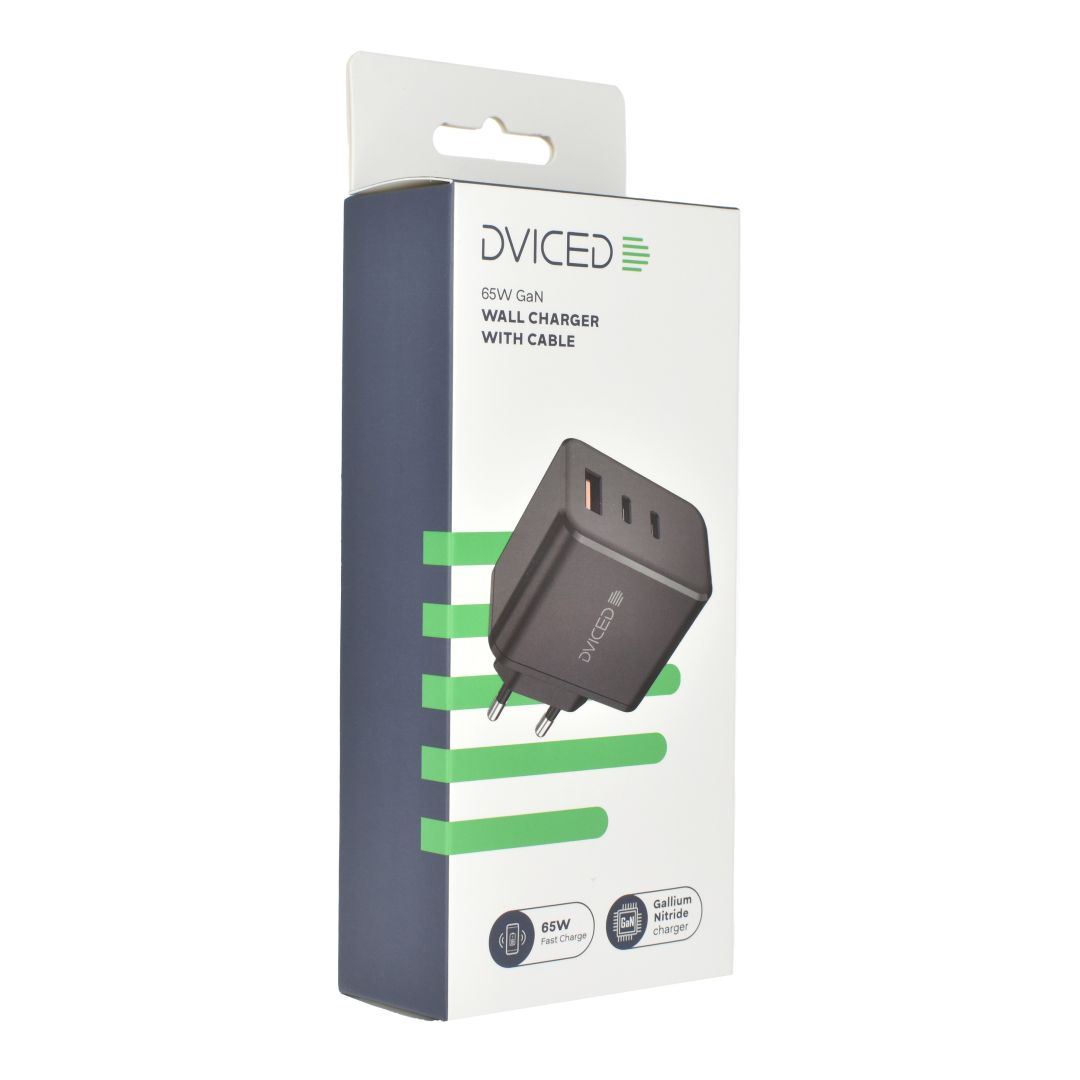 Dviced Wall Charger 65W and 1,25m cable GaN EU Black