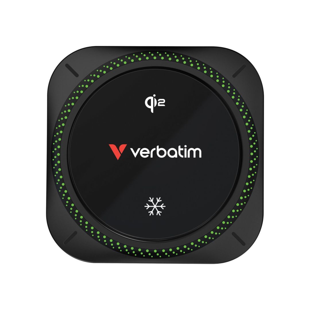 Verbatim Charge´n´Drive Magnetic Wireless Car Charger Qi2 Technology and RGB Lighting Black