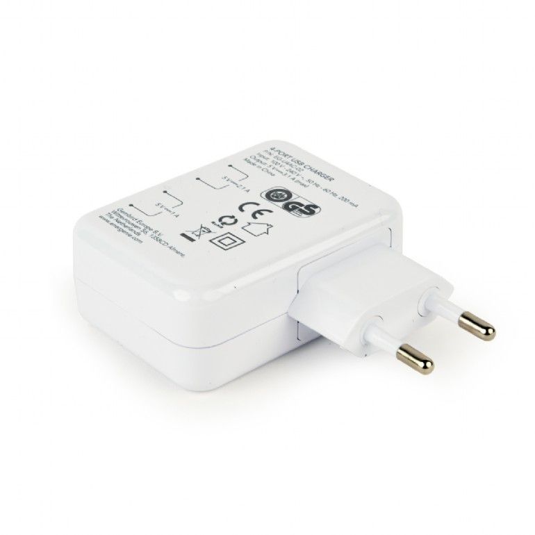 Gembird EG-U4AC-02 Universal USB Charger White