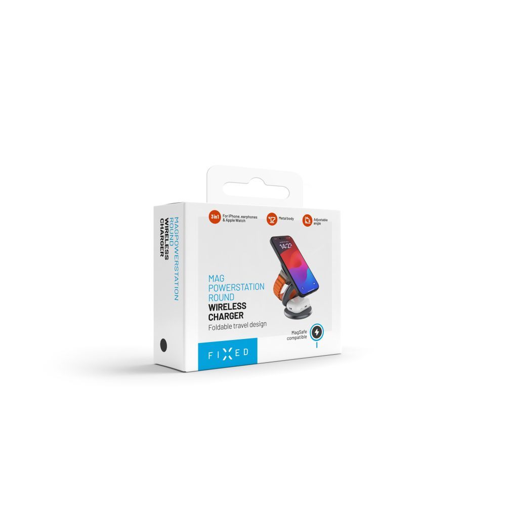 FIXED MagPowerstation Round vezeték nélküli töltő szürke