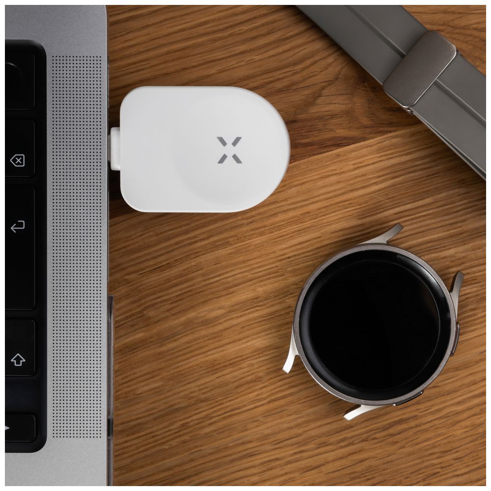 FIXED vezetéknélküli QI töltőállomás 3 eszköz egyidejű töltésére, Samsung Galaxy Watch-hoz is, fehér