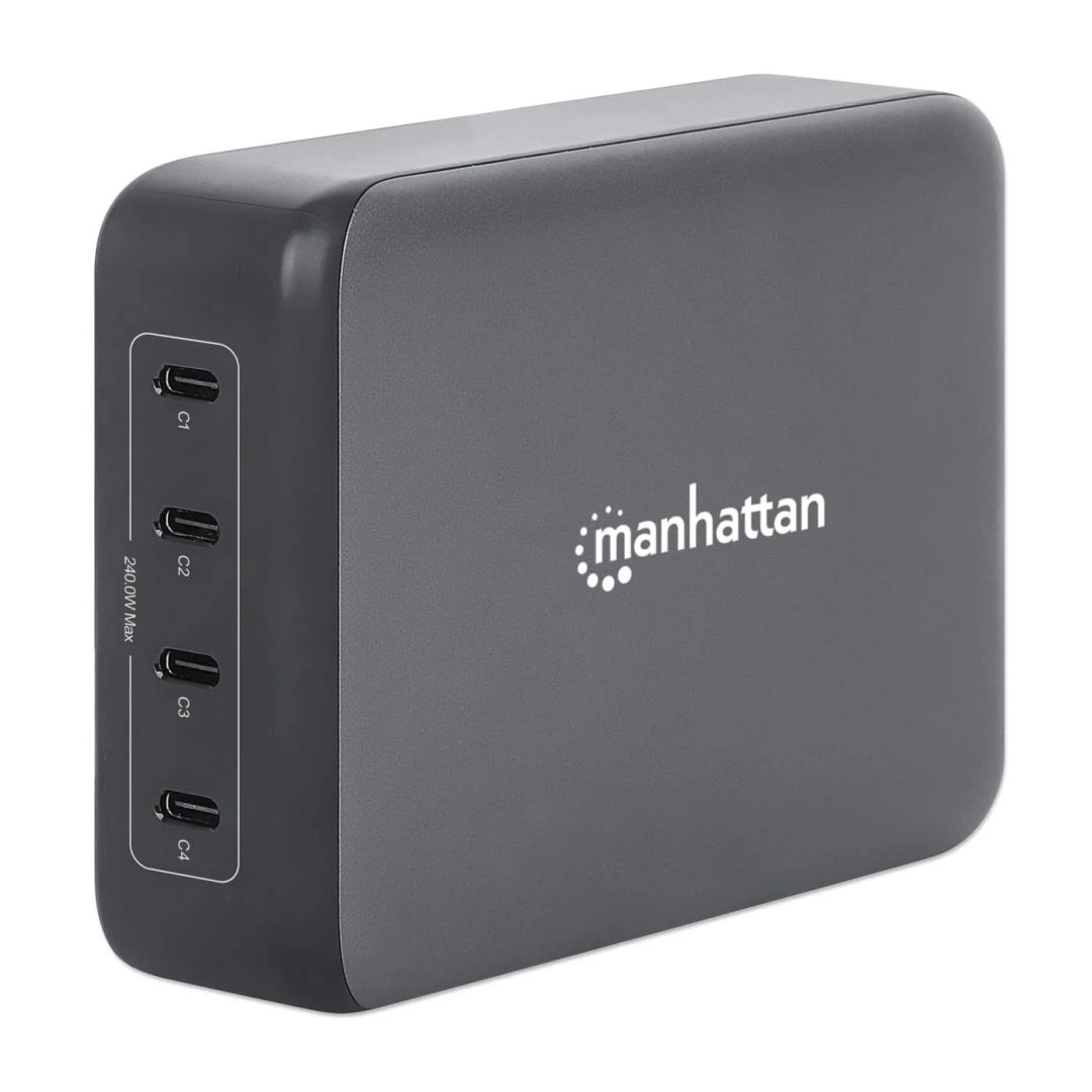 Manhattan 4-Port GaN USB Power Delivery 240W Grey