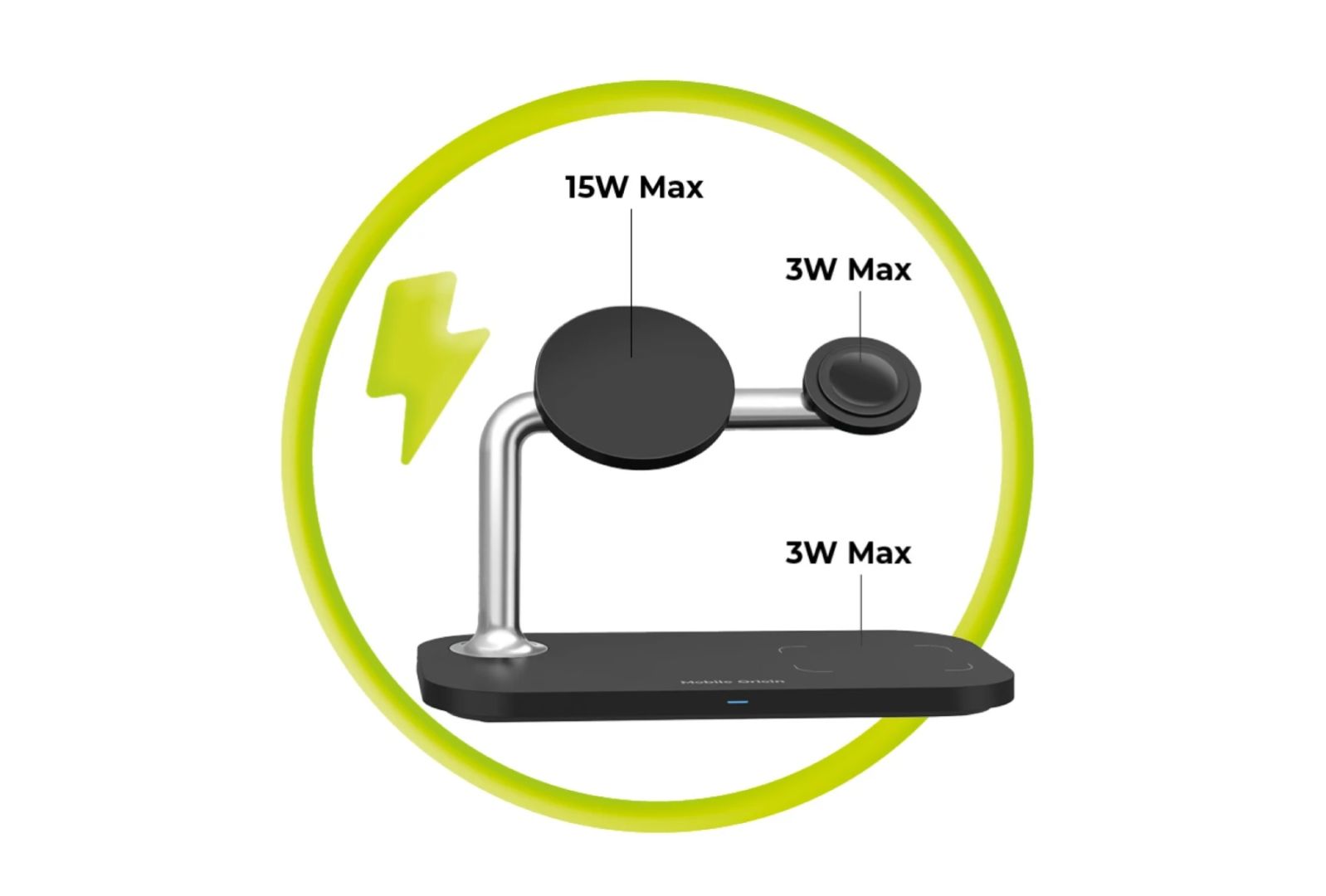 Mobile Origin 3 in 1 Wireless charger Black