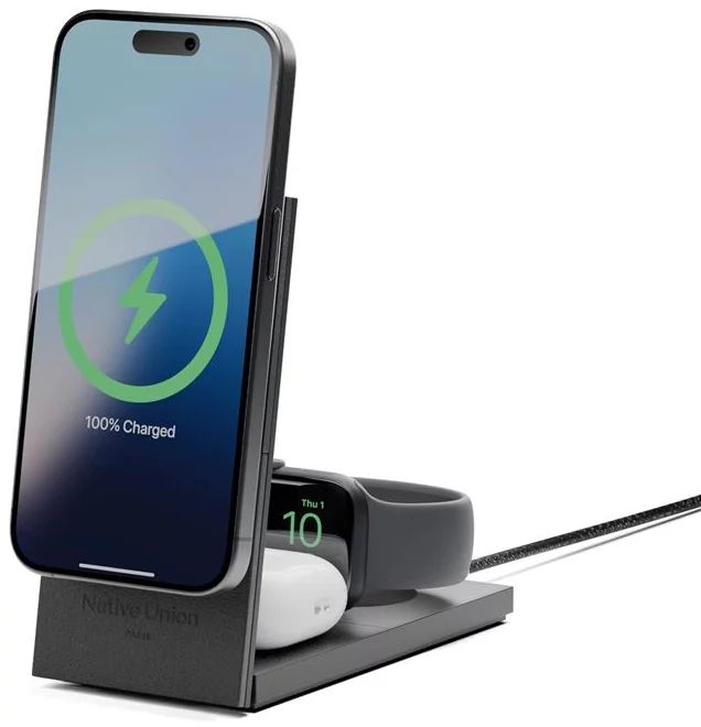 Native Union Rise 3-in-1 Qi2 wireless charger Black