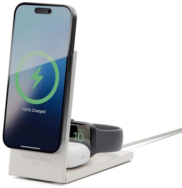 Native Union Rise 3-in-1 Qi2 wireless charger Sandstone