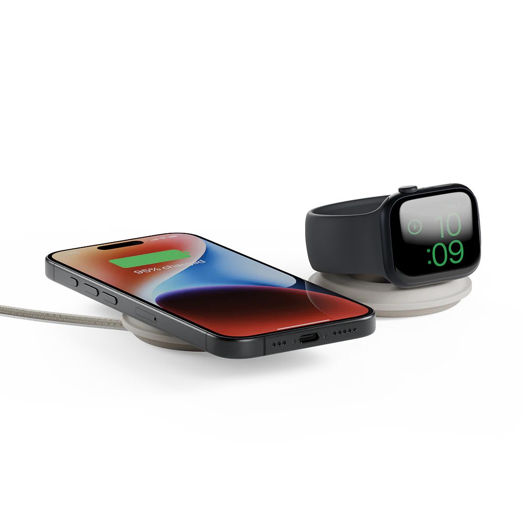 Native Union Voyage 2-in-1 Qi2 wireless charger Sandstone