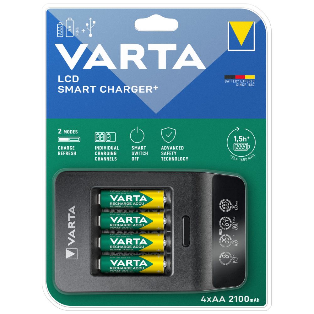 Varta LCD Smart Charger + 4x AA 2100mAh