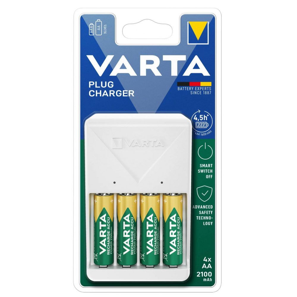 Varta Plug Charger + 4x AA 2100mAh