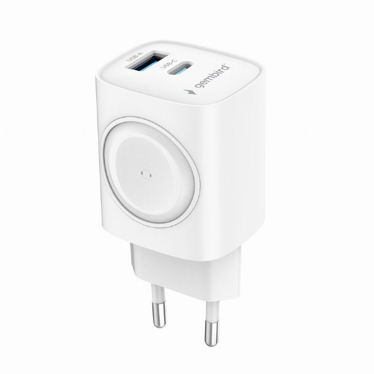 Gembird 2-in-1 20W Apple Watch + phone fast charger White