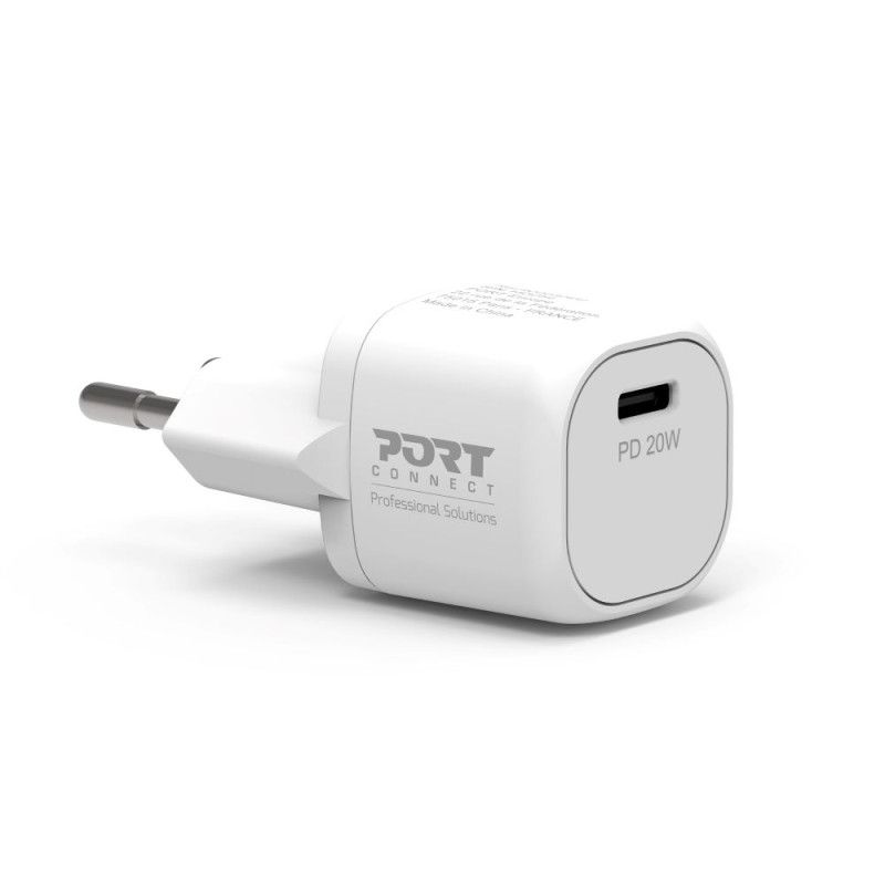 Port Designs 20W USB-C Pocket Wall Charger White