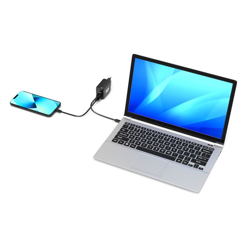 Port Designs GaN Charger for USB-C and USB-A 65 W Black