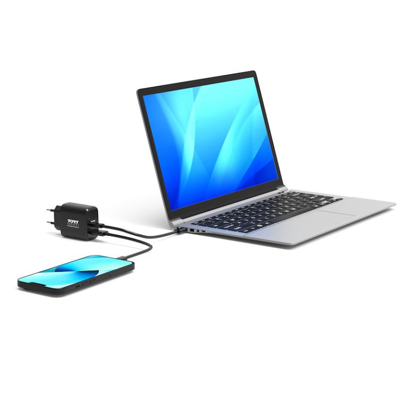 Port Designs GaN Charger for USB-C and USB-A 65 W Black