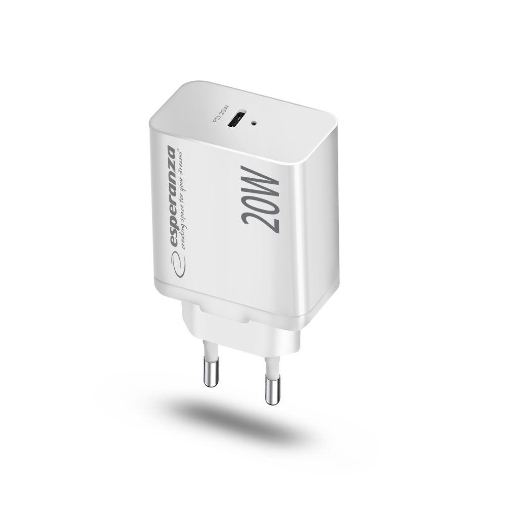 Esperanza EZC104K Quick Power Charger 20W USB-C PD White